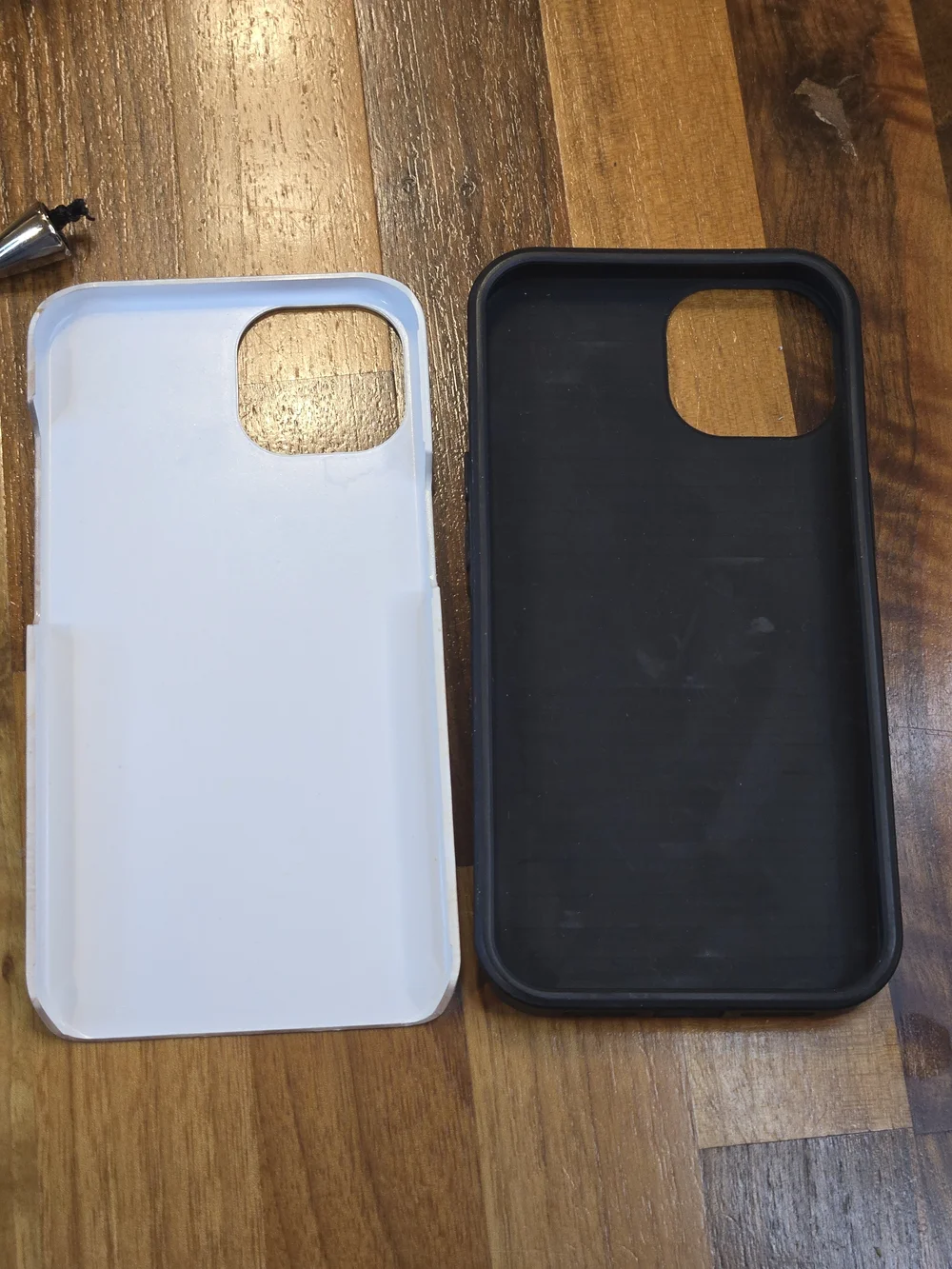 ​Burga iPhone 13 Tough Case - Almond Latte Marble & Gold Logo - with Pouch